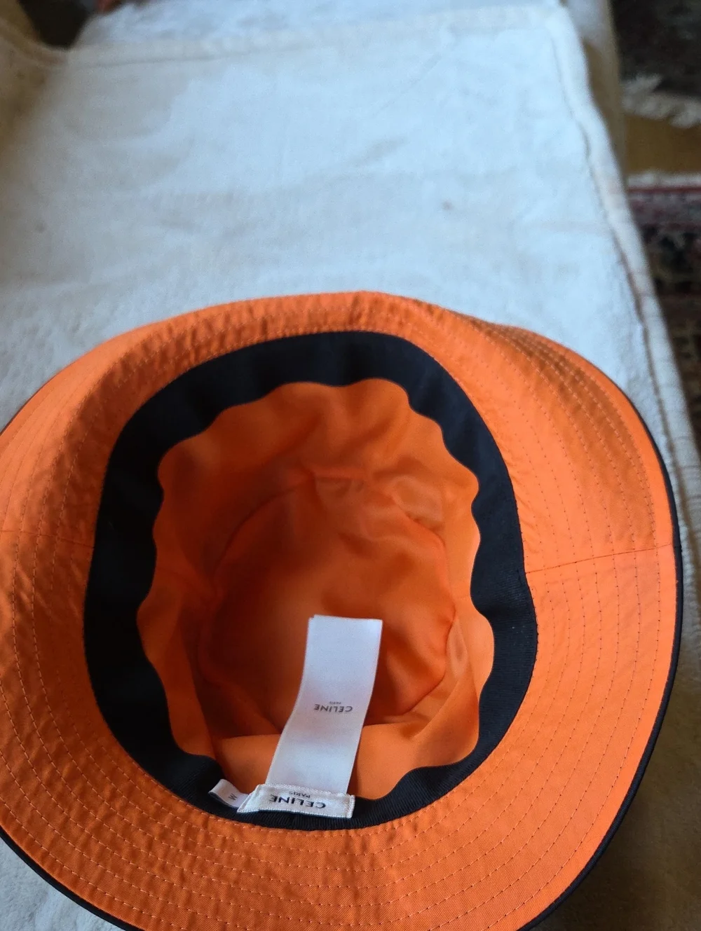 Celine Quilted Black Logo Bucket Hat